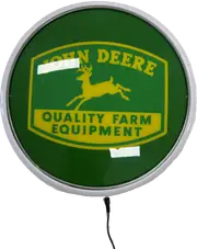 Green John Deere Tractor Mower Bar Lighting Wall Sign Light Button WHITE