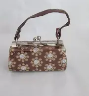 Brown Floral Print Purse Fits 18" American Girl Dolls