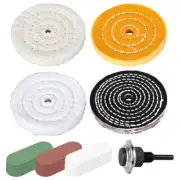 4Pcs Polishing Mop Buffing Wheel For Drill Bench Grinder Stitched Cotton②