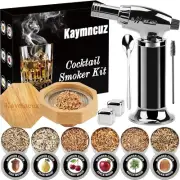 Cocktail Smoker Kit with Torch 6 Flavors Wood Chips 2 Whiskey Stone