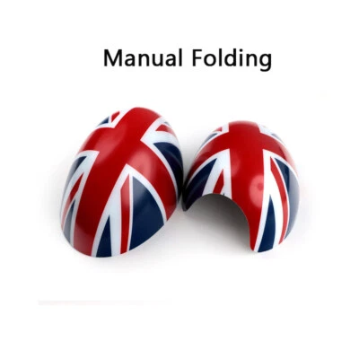 Union Jack Style Side Mirror Cover Cap Manual Fold For MINI Cooper R55-R60 R61 (for: Mini)