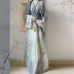 瀾花子原創漢服女【一林霜】改良直裾戰國袍交領日常古風套裝 古風衣服 古裝 漢元素 改良漢服 中國風服飾 唐制漢服 大袖衫