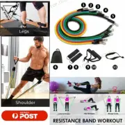 11PCS Yoga Strap Latex Resistance Bands Exercise Tube Fitness Elastic Home Gym