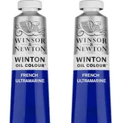 2x Winsor & Newton 200ml Winton Oil Colour Paint Artist French Ultramarine