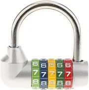 [Geardeangloow] 5-Digit Zinc Alloy Combination Lock Travel Luggage Suitcase Padlock Silver