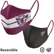 Manly Sea Eagles NRL Kids Child Size Reversible Washable Face Mask
