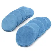 10 Pcs 12.5cm Blue Microfiber Foam Sponge Polish Wax Applicator Pad Clean Mat
