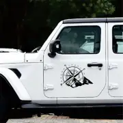 Camper RV Truck Car Decal Vinyl Sticker Travel Compass Mountains Graphics Black (for: Daihatsu)