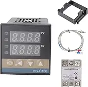 Gugxiom Smart PID Temperature Controller Kit, AC100-240V Digital Display PID Temperature Controllers REX-C100 Digital Thermostat, Digital PID Thermostat Temperature Controller