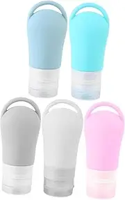 HONMEET 5Pcs Travel Toiletries Bottles Refillable Empty Cosmetic Containers for Shampoo Lotion Chic Colors for Travel Outdoor Camping Business Trips