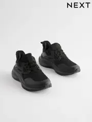 Black Mesh Elastic Lace Trainers (143544) | $50 - $66