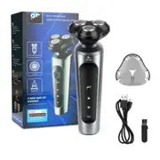 Mens Electric Shaver Cordless Razor Wet Dry Rechargeable Rotary USB Charging