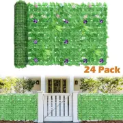 24Pcs 15'' X 11''Artificial Grass Wall Panels Fence Privacy Screen Wall Backdrop