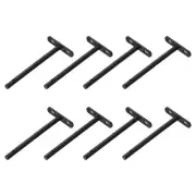 8 Pack 6 Inch Solid Steel Hidden Wall Mounted Shelf Supports (Black)