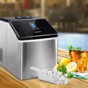 Portable Ice Cube Maker Commercial Machine Stainless Steel Casing LCD Display