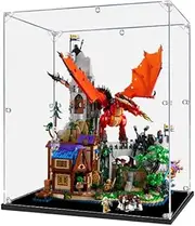 Acrylic Display Case for Lego 21348 Ideas Dungeons & Dragons Red Dragon's Tale Figure Storage Box Dust Proof Glue Free
