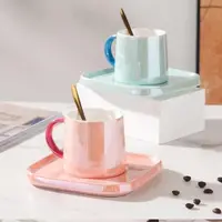 在飛比找momo購物網優惠-【帕斯特收納生活】歐風陶瓷亮光杯碟組 陶瓷杯 下午茶 茶杯(