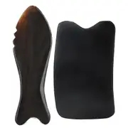 Ox Horn Scraping Board Face Massage Pain Relief Gua Sha Tool (Square Slice Wave Fish Shape)