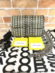 MARC JACOBS THE MONOGRAM LEATHER BAG 005 BLACK/WHITE Chain Handle Outlet Product