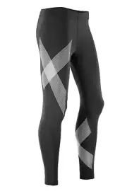 CLEARANCE!! 2XU Womens Striped Compression Tights (Black/Striped White)