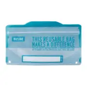 8pc Russbe Reusable Zip-Lock Snack Bag Pouch Resealable Food Storage Set Blue