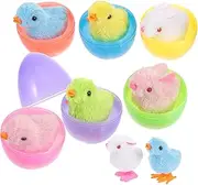 FUNNETOYU 1set Easter Basket Filler Wind-up and Chicken Toys for Boys and Girls for Easter Hunts Birthday Parties and Prize Boxes Fun Designs to