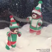 Christmas Ski Bear Ornaments Crochet Kit Banar Designs Lori Jean Karluk CCO60824