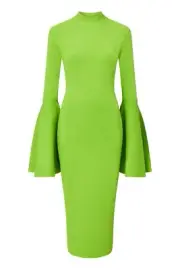 NWT NIP Solace London Giana Midi Dress Bright Green 6US/10UK $500