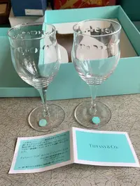 在飛比找Yahoo!奇摩拍賣優惠-日本回流Tiffany水晶杯紅酒杯對杯，全新全品帶原盒，法國