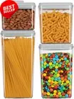 Pop Airtight Food Storage Containers Set of 4, Stackable, for Cereal, Sugar