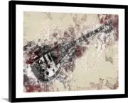 Guitar Watercolor Painting Abstract Art Photo On Canvas Wrap