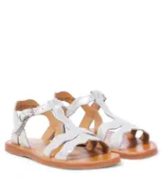 [Pom d'Api] Pom d'Api Plagette Frizz glitter leather sandals UK 7 silver