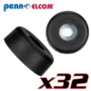 32 Pack Penn Elcom F1693 Rubber Cabinet Foot 1"Dia.x0.375" H Heavy-duty Black