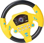 Eigell Simulated Steering Wheel Toy Portable Battery Powered Interactive Toys Kids Electric Wheel Toy for Treehouse Amusement Park Gifts