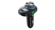 Car Bluetooth 5.3 FM Transmitter, Dual USB 22.5W, Ambient Lighting, TF Card Supp