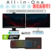 Dell 7480 Gaming All-in-One Bundle Desktop i7-10700 8-Cores 512GB 16GB RAM 4GB GTX 1650 + 24" Monitor - Refurbished