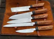 Chef Knife Custom Handmade 12c27 Sandvik Steel Kitchen Knife Set Of 5 KPro