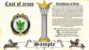 Maceneirrey-Minnery COAT OF ARMS HERALDRY BLAZONRY PRINT
