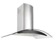 900mm Outdoor Curved Glass Canopy Rangehood – Q Series Motor – Wall Mounted