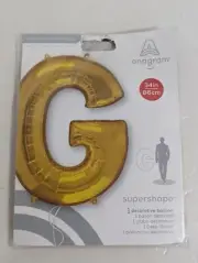 Anagram Super Shape Decorative Foil Balloon Letter "G" 34 in/86 cm Gold New