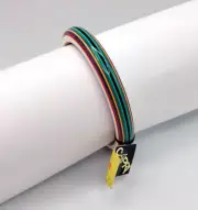 Vintage Capri Bangle Bracelet Multi Color Striped Lucite? New Old Stock 1970's