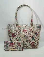 SET Brahmin Medium Asher Leather Tote + Ady Wallet in Brocade Melbourne