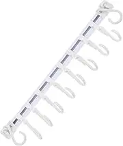 Ciieeo 2 Sets of Wall Sliding Hooks Hanger Rack: No Drill Wall Mounted Storage with 10 Hooks - Kitchen Wall Mount Organizer - Versatile Plastic Hangers
