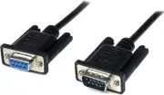 StarTech.com 2 m Black DB9 RS232 Serial Null Modem Cable FM, DB9 Male to Female,