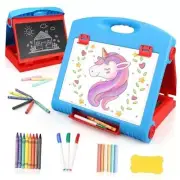 Tabletop Easel for Kids Art Easel for Kids 3 4 5 Toddler Art Easel Board Blue