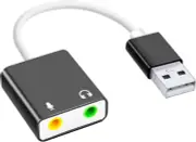 USB Audio Adapter, External Sound Card for PC and Laptop，Usb Microphone Adapter