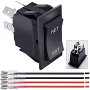 12V Reverse Polarity Switch Momentary Power Jack Rocker Switch DC Motor 4pin