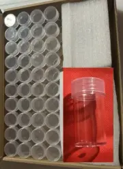 45 Pcs Empty Clear Plastic Bottles Jars Bead Nail Art Glitter W Screw Top Lid .