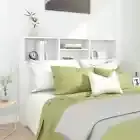 Wooden Headboard Bed Storage Shelf Rack Head Bedhead White Double Size 140cm