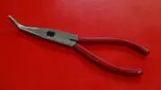 8" Bent Long Nose Plier with side cutter and serrated Grip Bent end